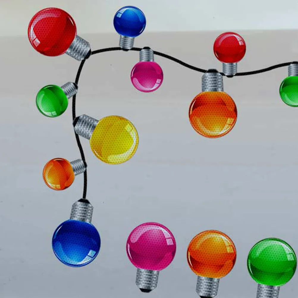 

1Set Christmas Reflective Bulb Magnets Car Sticker Set for Vehicle Refrigerator Garage Decoration Festive DIY Xmas Decorations