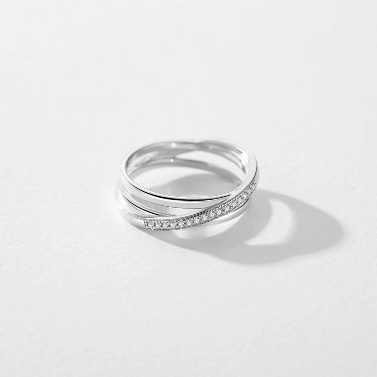 Anillo de dedo MODIAN de Plata de Ley 925 con línea cruzada geométrica Simple para mujer, diseño Original a la moda, regalo de cumpleaños, joyería fina