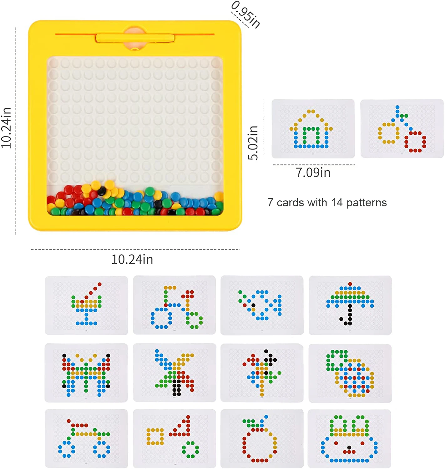 Magnetic Drawing Board for Toddlers Doodle Board with Magnetic Pen and Beads Montessori Educational Preschool Travel Toy