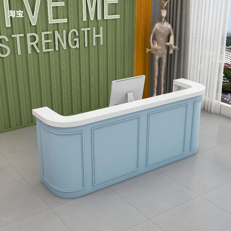 Modern simple baking paint company reception desk beauty salon clothing store checkout page bar