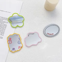 3D Cute Cartoon Lrregular Make Up Mirror Griptok Phone Holder Stand Universal Phone For iPhone 16 15 Pro Max Ring Grip Tok