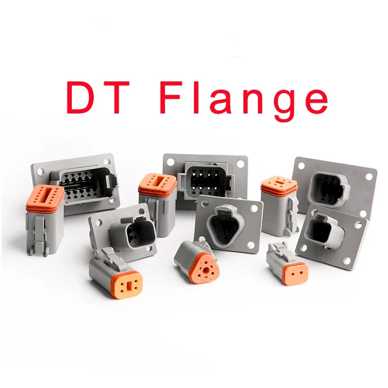 2/3/4/6/8/12Pin Deutsch Type DT Connector Plug-In With Fixed Flange DTM/DTP Waterproof Wire Automotive Connector view 2
