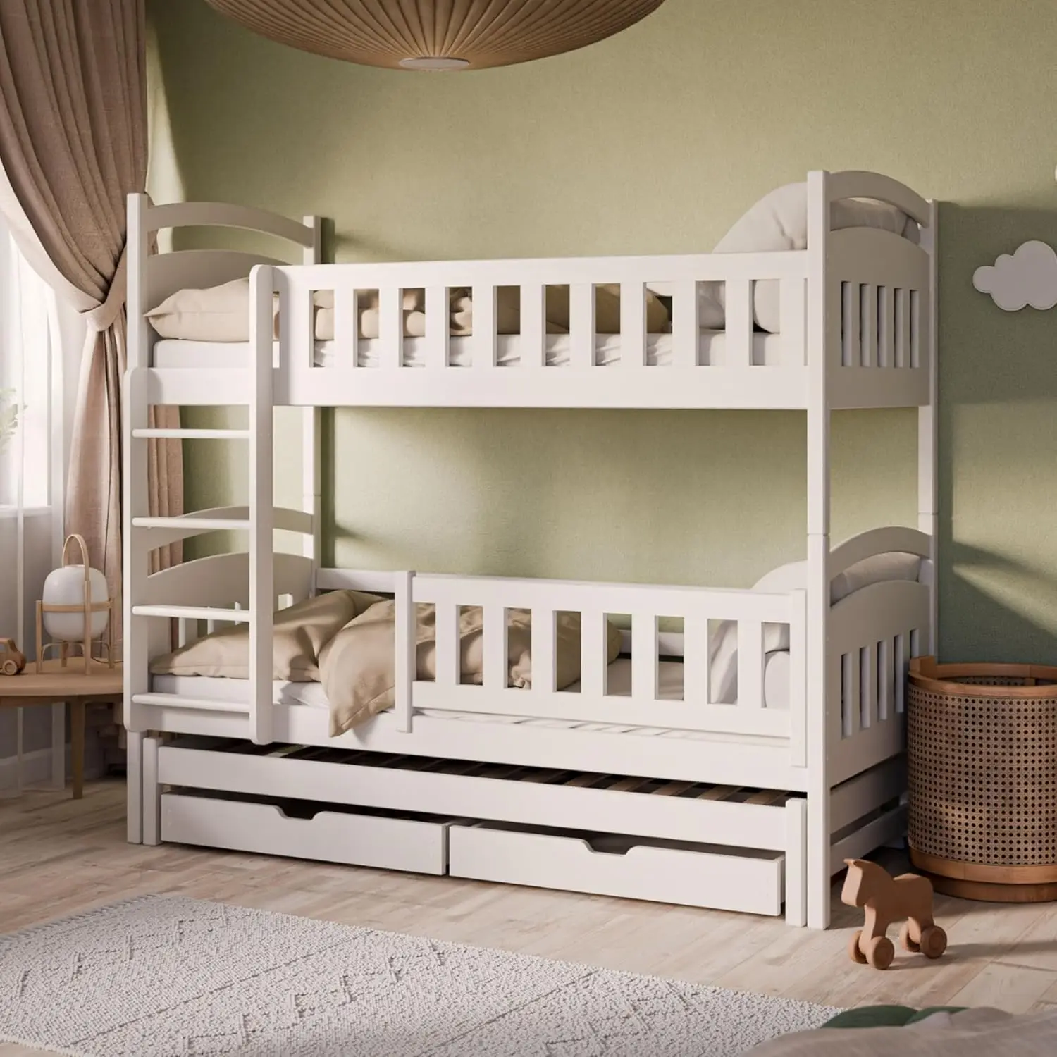 Pine Bed Children Bunk Bed Cheap Solid Wood Storage Function Combination Bunk Bedpromote sales