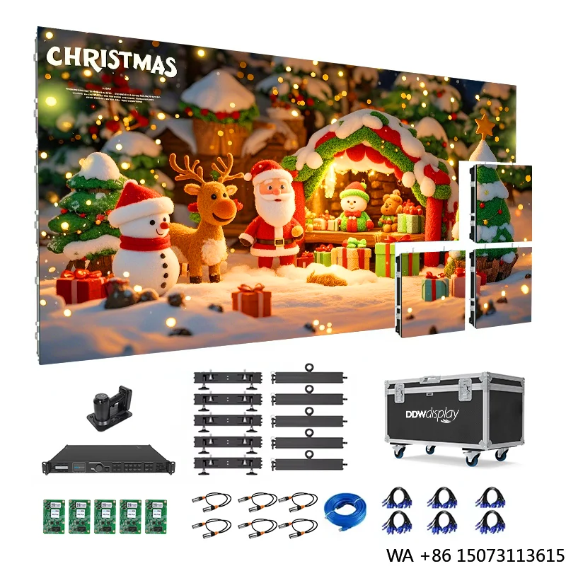 Pantalla LED de Alquiler para Navidad, Video Wall Portátil para Escenarios, Eventos y Fondos de Centros Comerciales