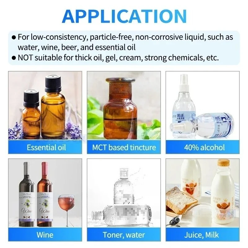 DPYT2P 액체 충전기 반자동 더블 노즐 음료 주스 향수 바이알 물 50-4000ml 병 충전기