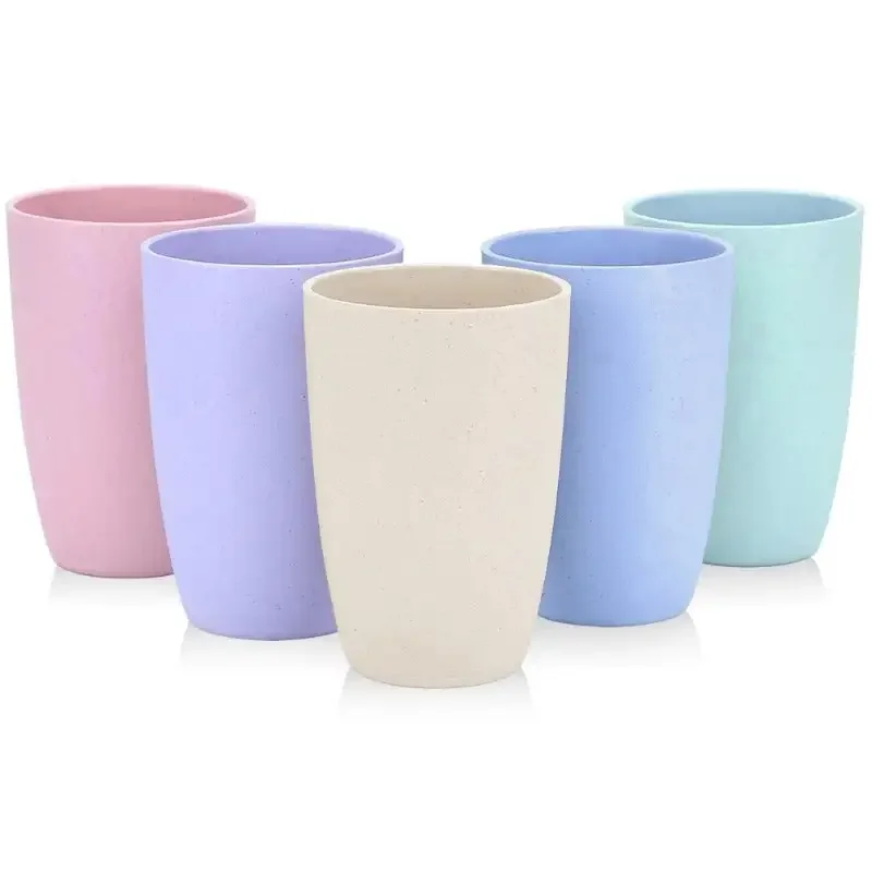 Reusable Plastic Cups Unbreakable Cup (14 oz) - Reusable Drinking Glasses Set of 5 - Dishwasher Safe Tumbler(5Pcs)