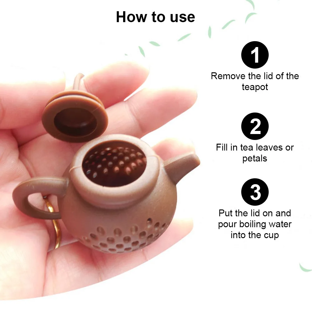 Silicone Teapot-shape Tea Infuser Repeatable Strainer Tea Bag Leaf Filter Diffuser Teaware Creative Gadget Teapot Accessories