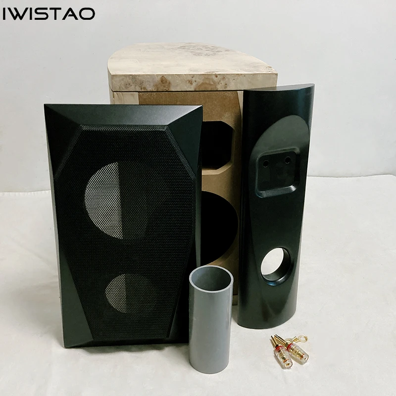 

IWISTAO HIFI 2 Ways 6.5 Inch Full Range Empty Speaker Cabinet Kits 1 Pair 18L MDF Board Tree Nodules Veneer Drum-shaped Blank In