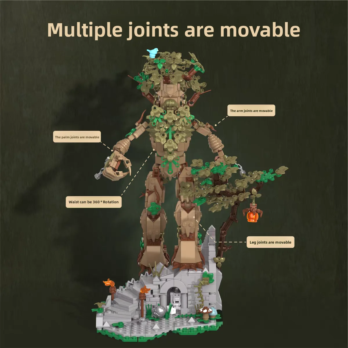 Arboreal Keep Man in legno Bambole Modello Building Blocks Giocattoli Piccole particelle Film classico Set di mattoni per bambini Idee di Halloween Regali