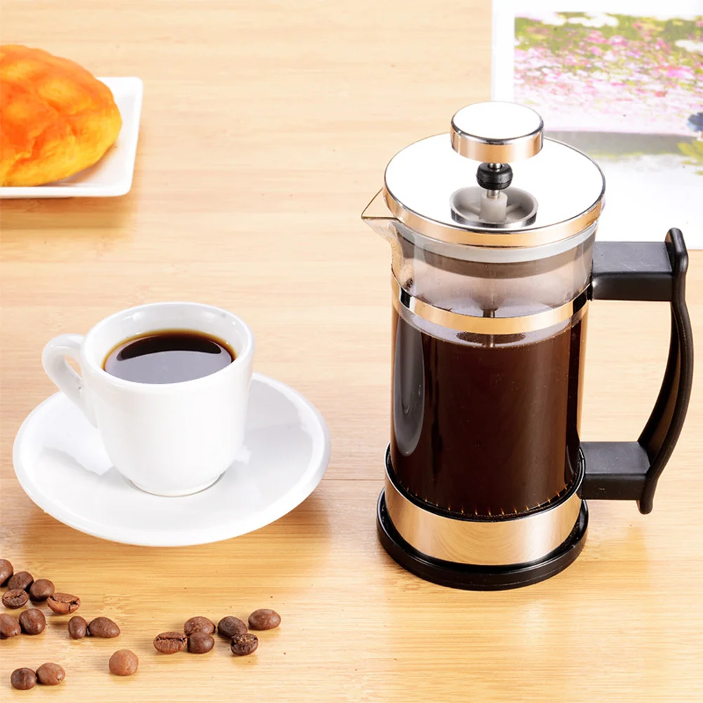 

Stainless Steel Coffee Pot 600ml Multi-Function Manual Infuser Heat Resistant Fashionable Beverage Container Home Use