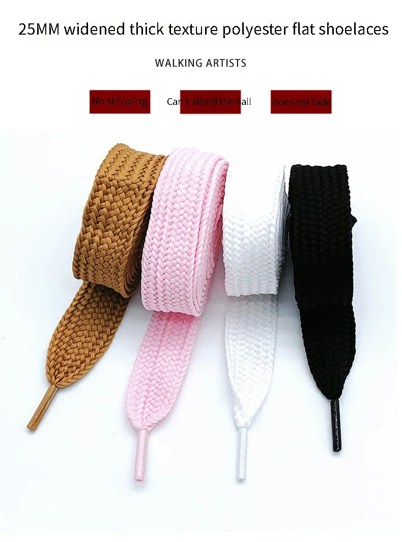 2 cm breite, flache Schnürsenkel für Freizeitschuhe, klassische Schnürsenkel, Sneakerschnürsenkel für Damen und Herren, 100/120/140/160 cm, Schuhzubehör. – Detail 2