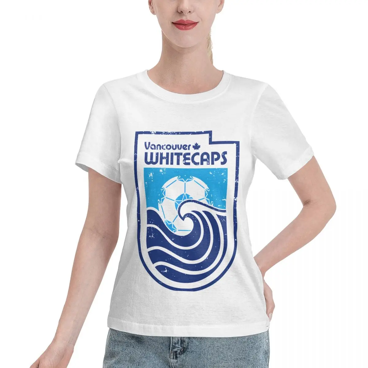 Ootd Favorite 1974 Vancouver Whitecaps Defunct Vintage Soccer Women's T-shirt Party Office Casual Top