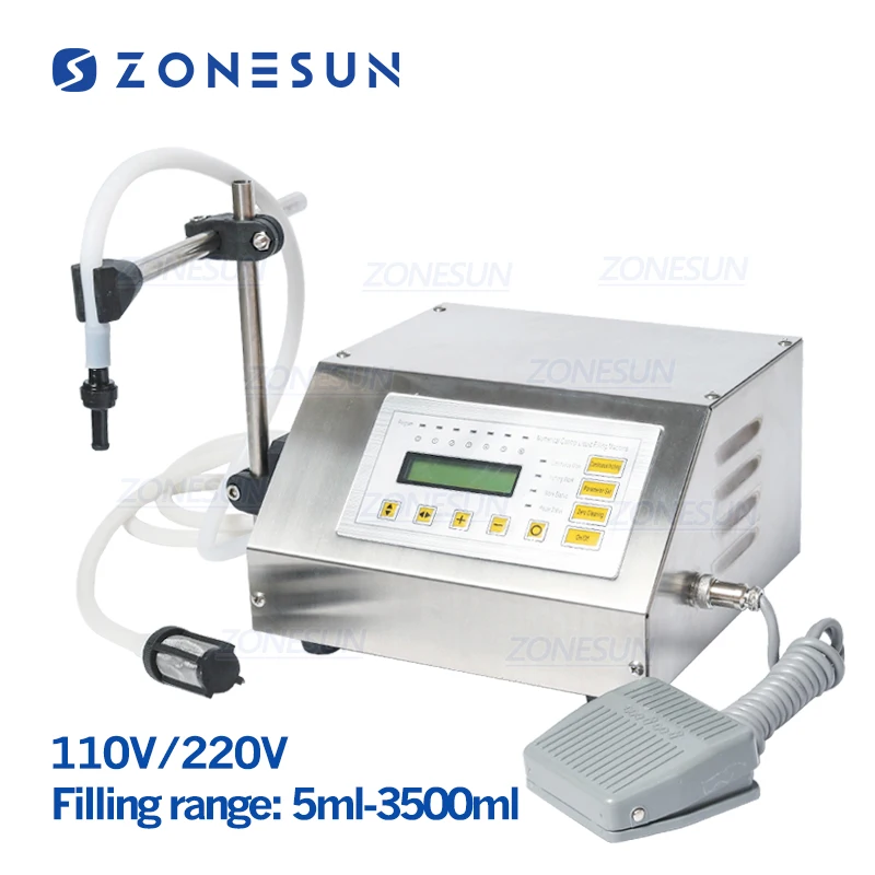 ZONESUN GFK-160 Semi-automatic Round Plastic Spray Bottle Juice Filler Milk Water Juice Liquid Filling Machine