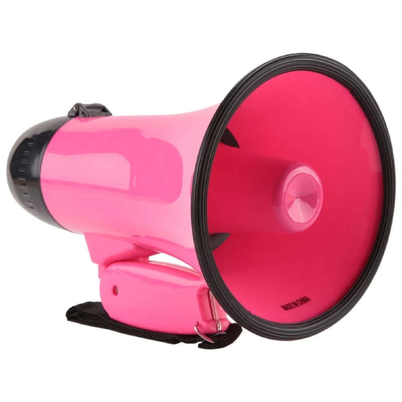 25 Watt Compact Speaker PA Bullhorn - with Built-in Siren, Voice Recorder, Bottle Opener,Pink-PZZW