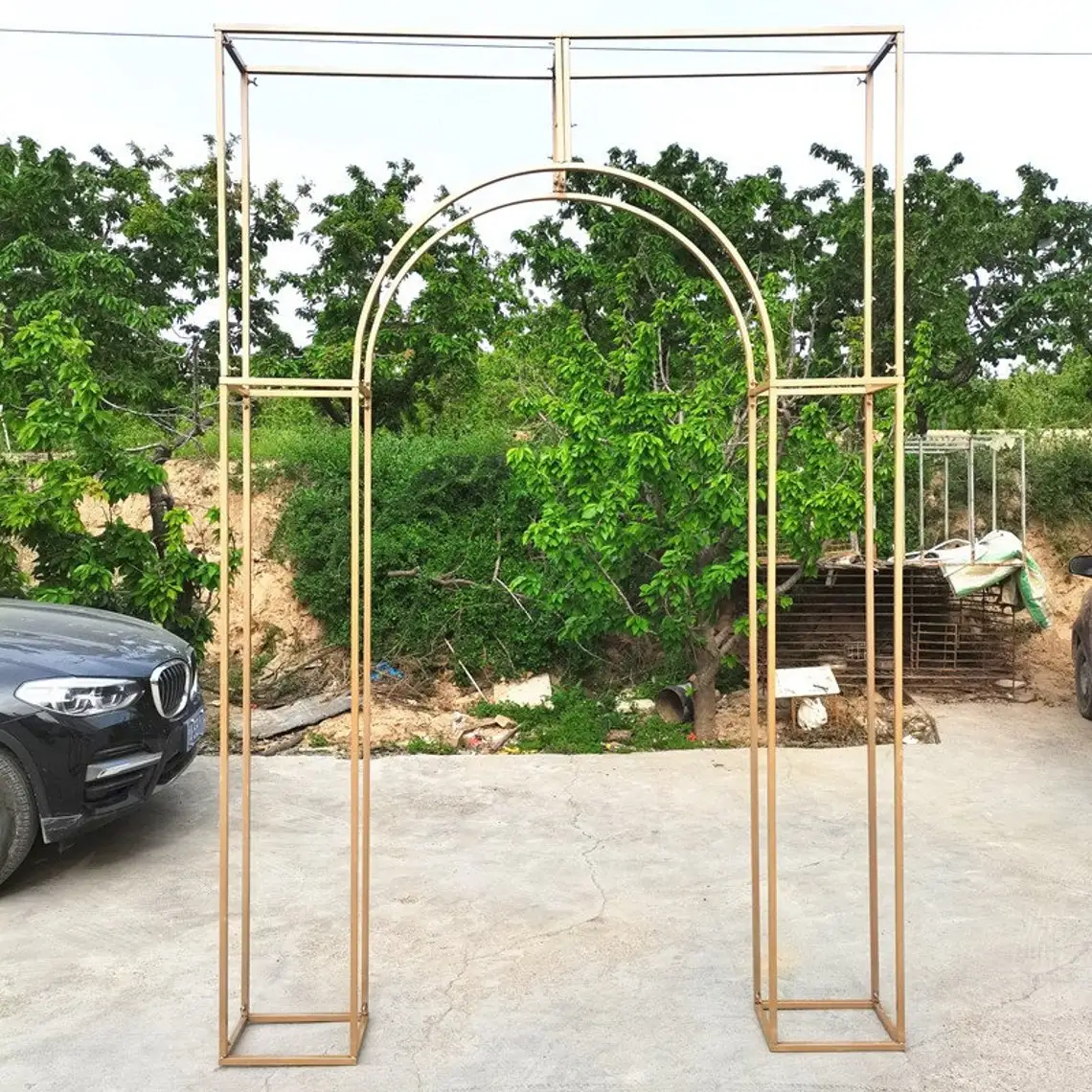 

Wedding Arch Flower Arch Stage Backdrop Metal truss Arch Decoration Cuboid Arc Background Gold Stand Props