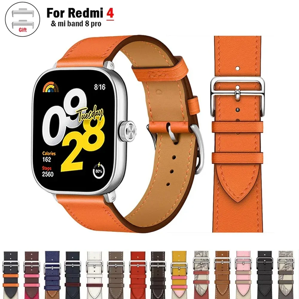 Leather watch straps for Redmi watch 4 band Smart single tour Bracelet Loop sport Watchband for xiaomi mi band 8 pro Accessories