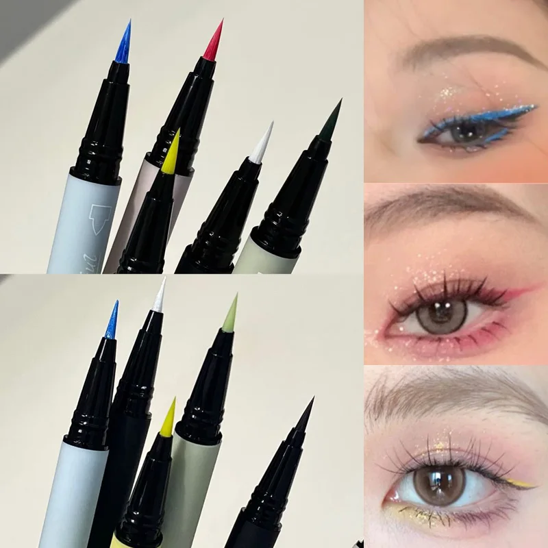 Double Head Pearlescent Matte Colorful Eyeliner Lying Silkworm Pen Waterproof Lasting Yellow Blue Eye Makeup Nature Eye Liner