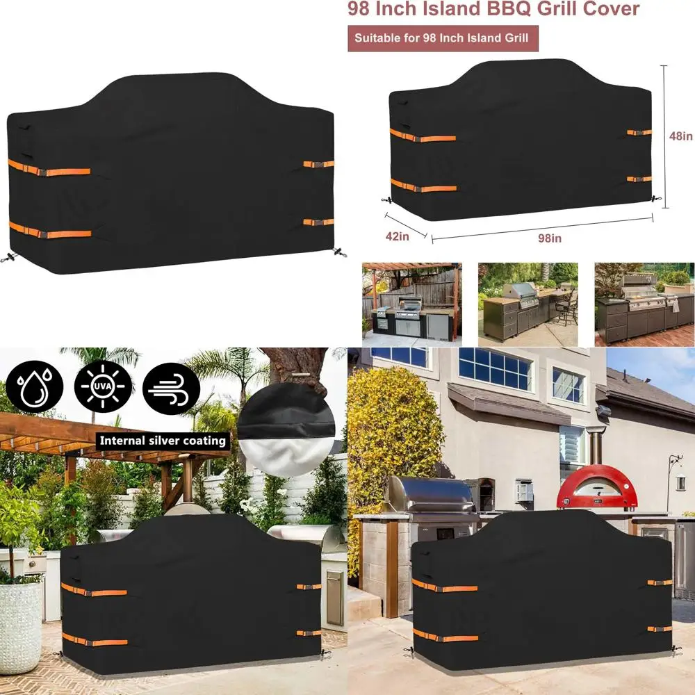 

Чехол для уличного гриля-барбекю 98 Heavy-Duty, водонепроницаемый, черный