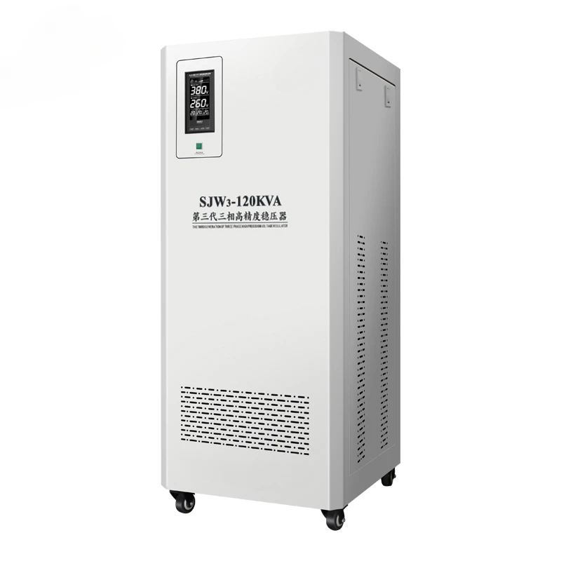 SJW3-120KVA High power regulated power supply SVC 380v LCD Display three phase automatic Ac voltage regulators/stabilizers