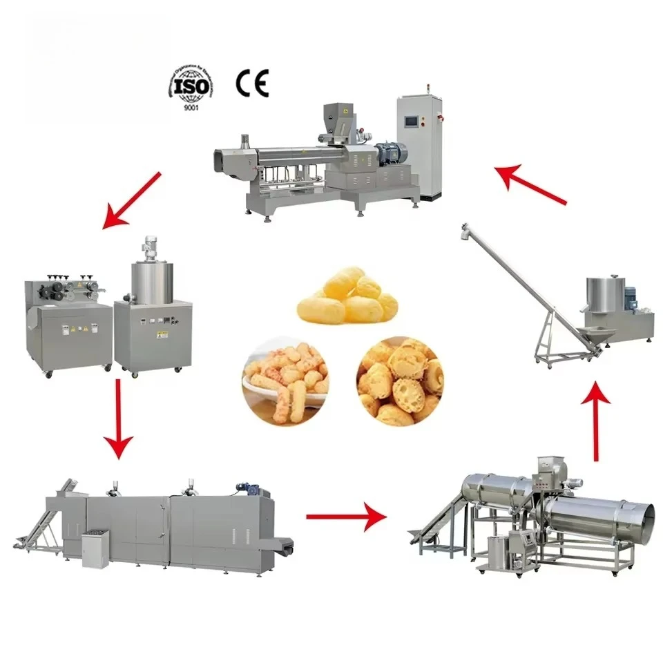 High Quality Multifunction Wheat Corn Flour Puffed Production Line Cheese Snack Food Extruder Making Processing Machine for Sale