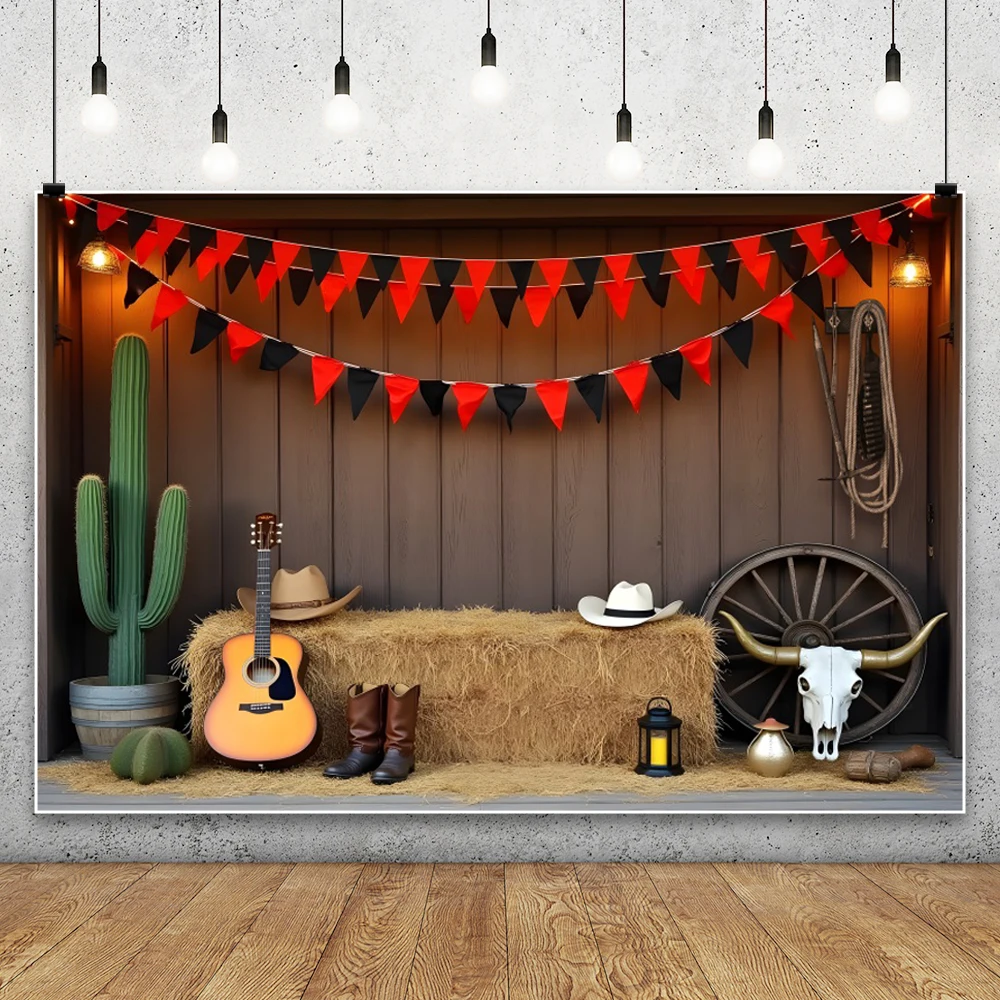 رعاة البقر الغربية منزل خشبي الحظيرة خلفية التصوير الفوتوغرافي غرب صالون ريفي مزرعة كومة قش عجلة حفلة عيد ميلاد خلفية الاستوديو