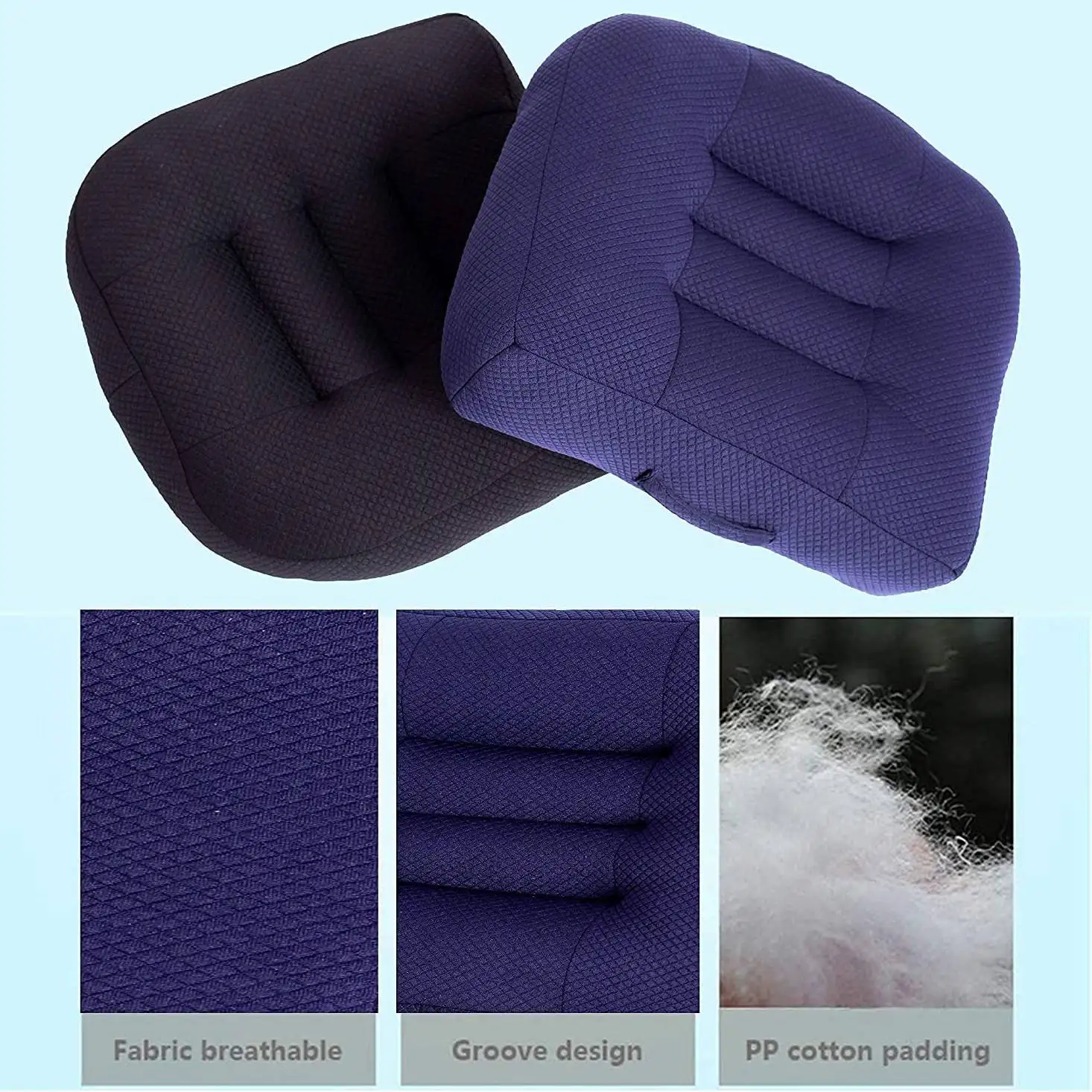 Car Driving Seats Cushion Dwarf Driver Thickening Booster Cushion Heightened Office Chair Cushion for Cars Trucks Blue