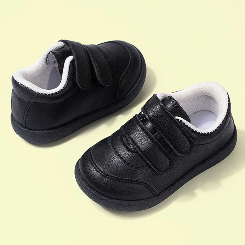 

Size15-21 Toddler Baby Shoes Spring Kids Sneakers Boy and Girl Casual Shoes Black White PU Leather Children Sports Shoes CSH1655