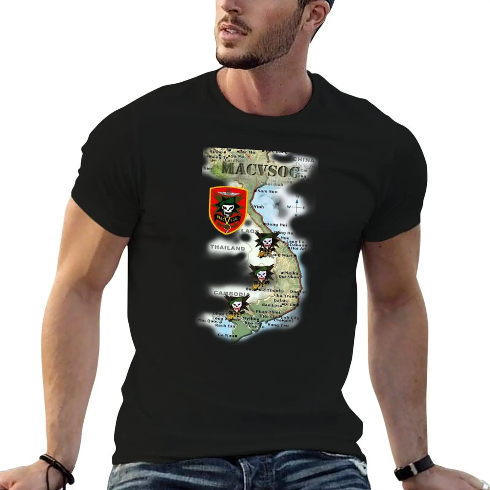 

Map of MacVsog's area of operation. T-Shirt funny t shirts man t shirts for man pack white T-Shirt