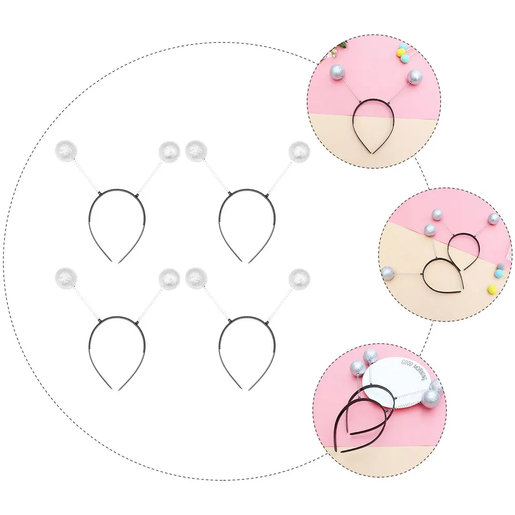

4 Pcs Foam Ball Headband Decoration Creative Headdress Balls Style Hair Prop Unique Decors Headdresses