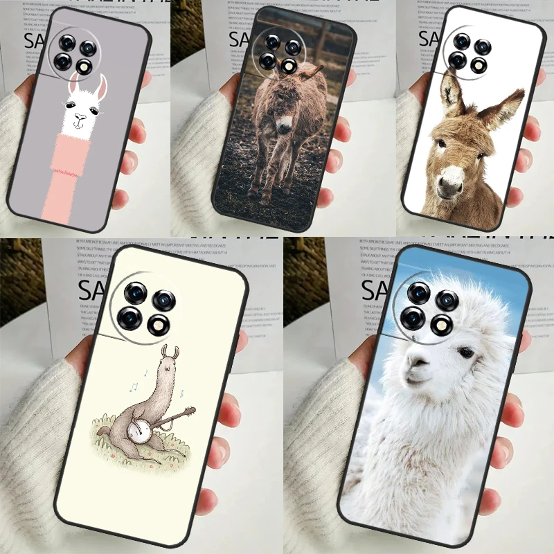 Cute Alpaca Donkey Case For OnePlus 12R 12 11 9 10 Pro 10R 10T OnePlus Nord 3 2T N10 N20 CE 2 Lite CE4 Cover