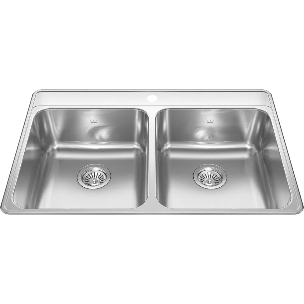 

Insert Type Double Bowl 1-hole Stainless Steel Kitchen Sink Furniture for Kitchen Sinks 33 X 22Inch Useful Things for Home