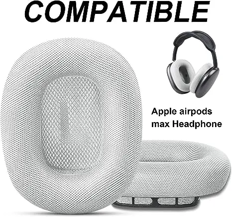 Apple Airpods Maxイヤホン,交換用イヤーパッド,タンパク質,革,フォーム,白