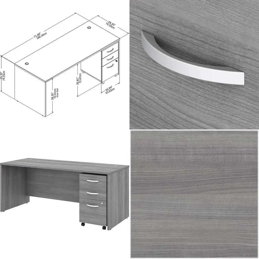 

Офисный стол Platinum Gray 72W x 30D с выдвижным шкафом для документов