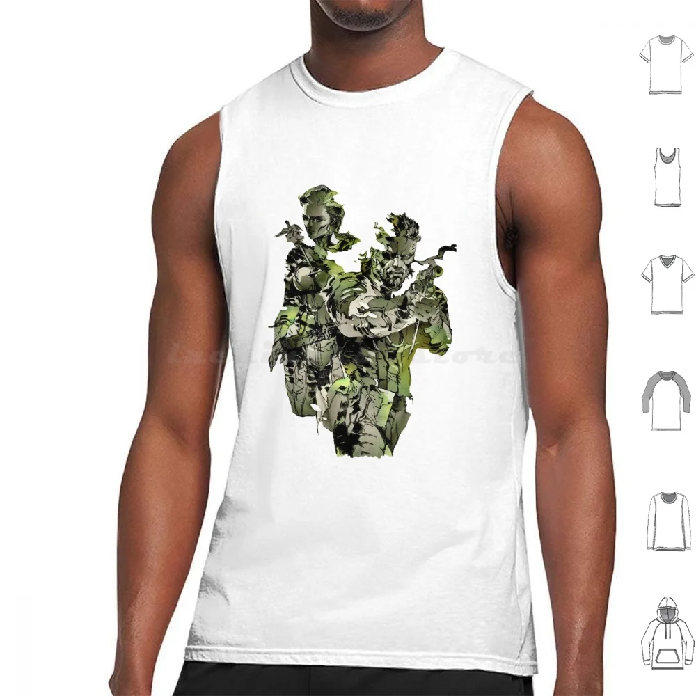 

Metal Gear Solid The & Big Tank Tops Vest Sleeveless Metal Gear Solid Metal Gear Konami Game Gamer Solid Snake Snake