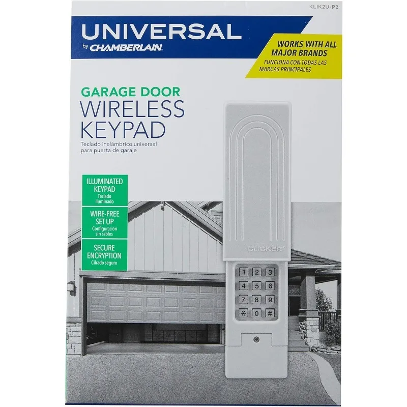 Clicker Keyless Entry KLIK2U-P2، LiftMaster، Craftsman، Genie والمزيد، Security +2.0 لوحة مفاتيح متوافقة مع فتحت باب المرآب