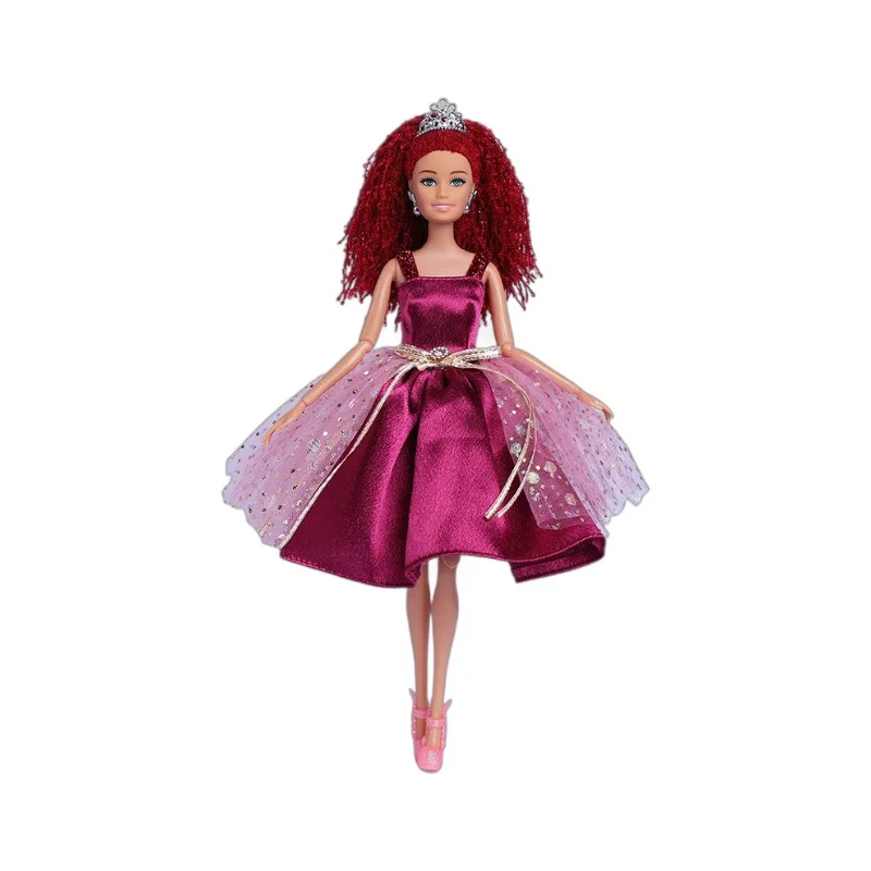 30cm moda menina princesa bonecas estilo europeu americano bjd boneca corpo vermelho sujo trança com roupas conjunto crianças presentes de aniversário