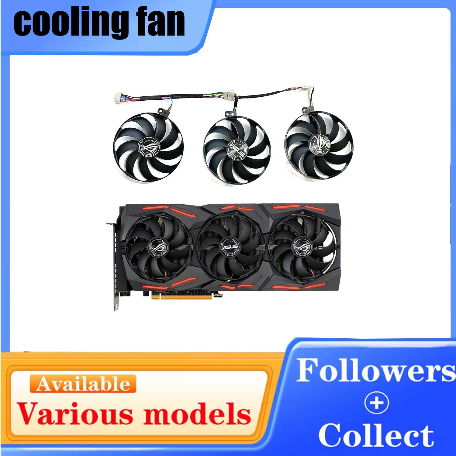 Brand New T129215SU FDC10H12S9-C Suitable for RTX 2060 2070 2080 2080 Ti RX 5700 5700XT 5600XT ROG STRIX OC Graphics Card
