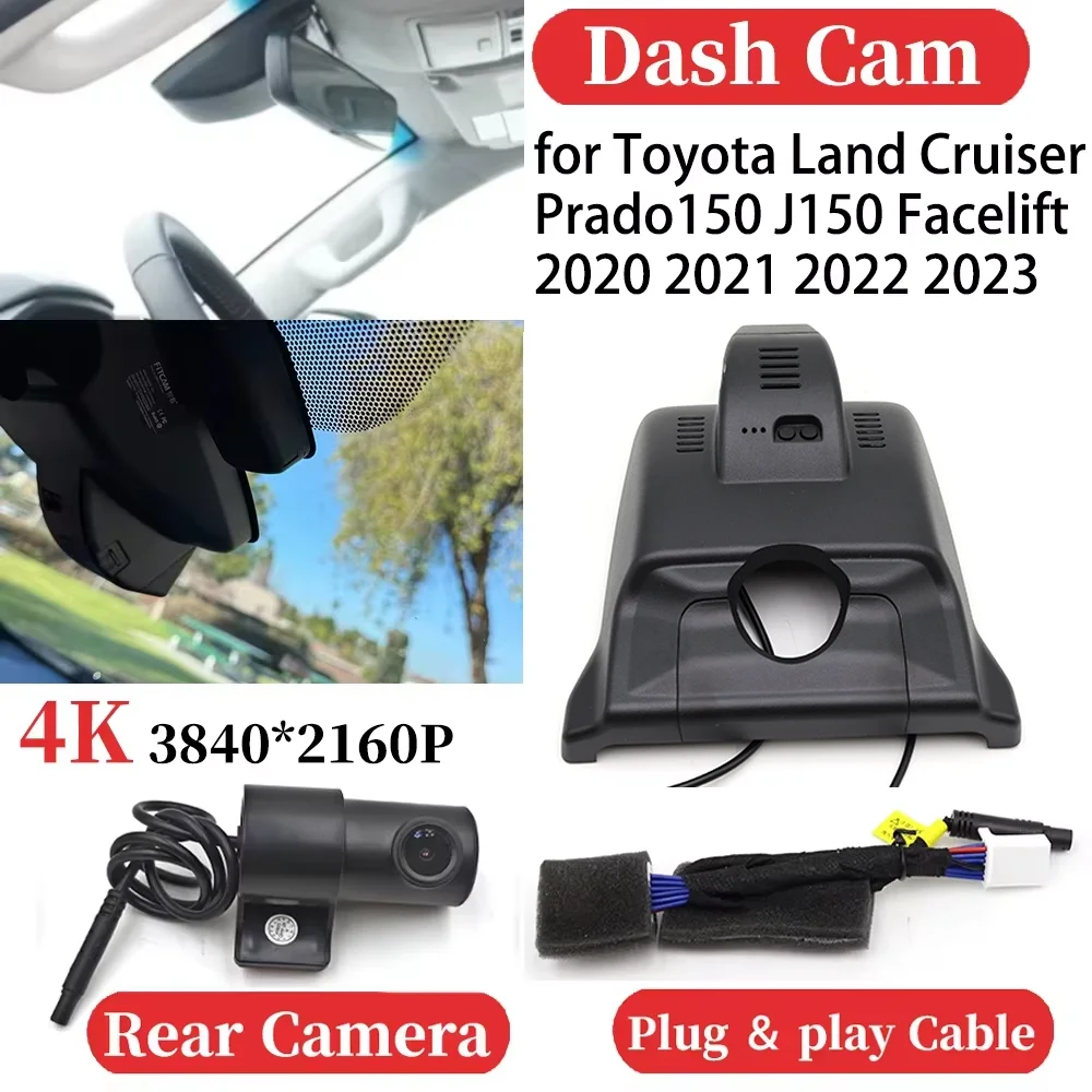 ZJCGO Car 4K Video Recorder DVR Dash Cam Dashboard Camera for Toyota Land Cruiser Prado 150 J150 Facelift 2020 2021 2022 2023