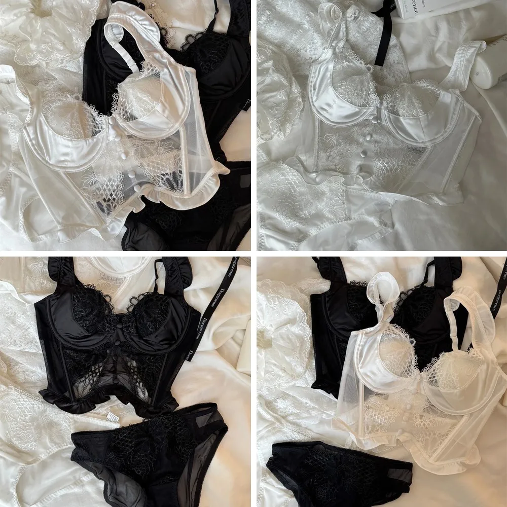 

Women's Push Up Lace Corset Bra Set - Sexy Lingerie for Large Busts, Slimming & Lift Effect