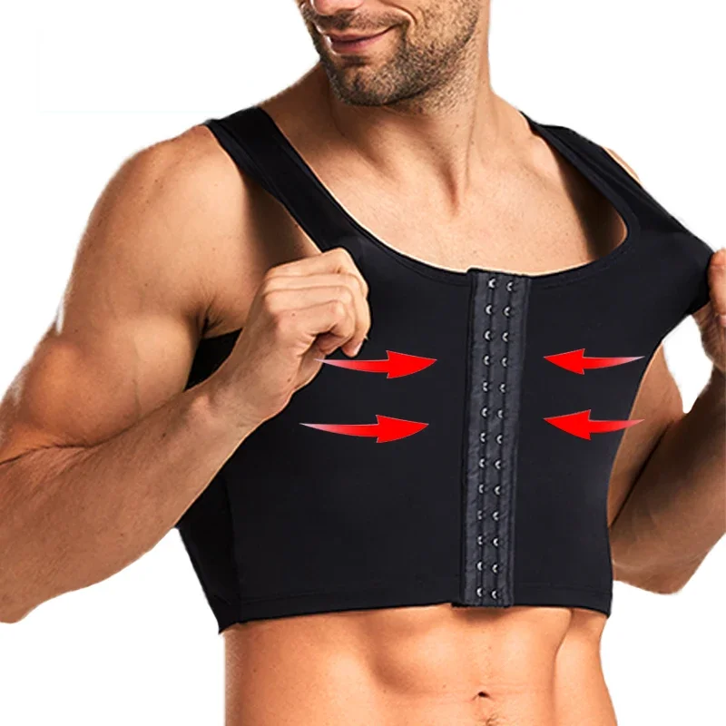 Men\'s Chest Vest Sweat Chest Bandage Tight-fitting Underwear Body Shaper Corset Support Belt Chest Compression Correct Posture