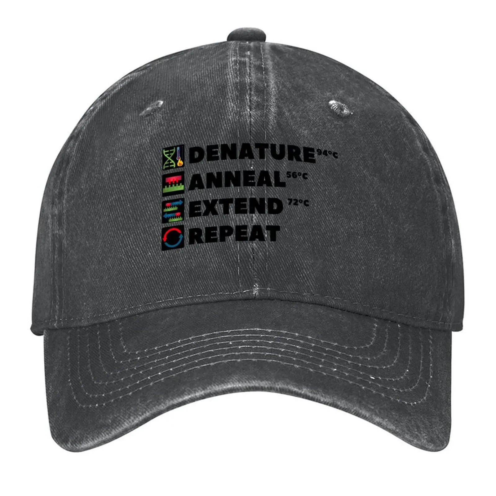 

PCR Process Steps of Polymerase Chain Reaction Molecular Biology Science Baseball Cap foam party Hat Sun Cap Beach Man Women's