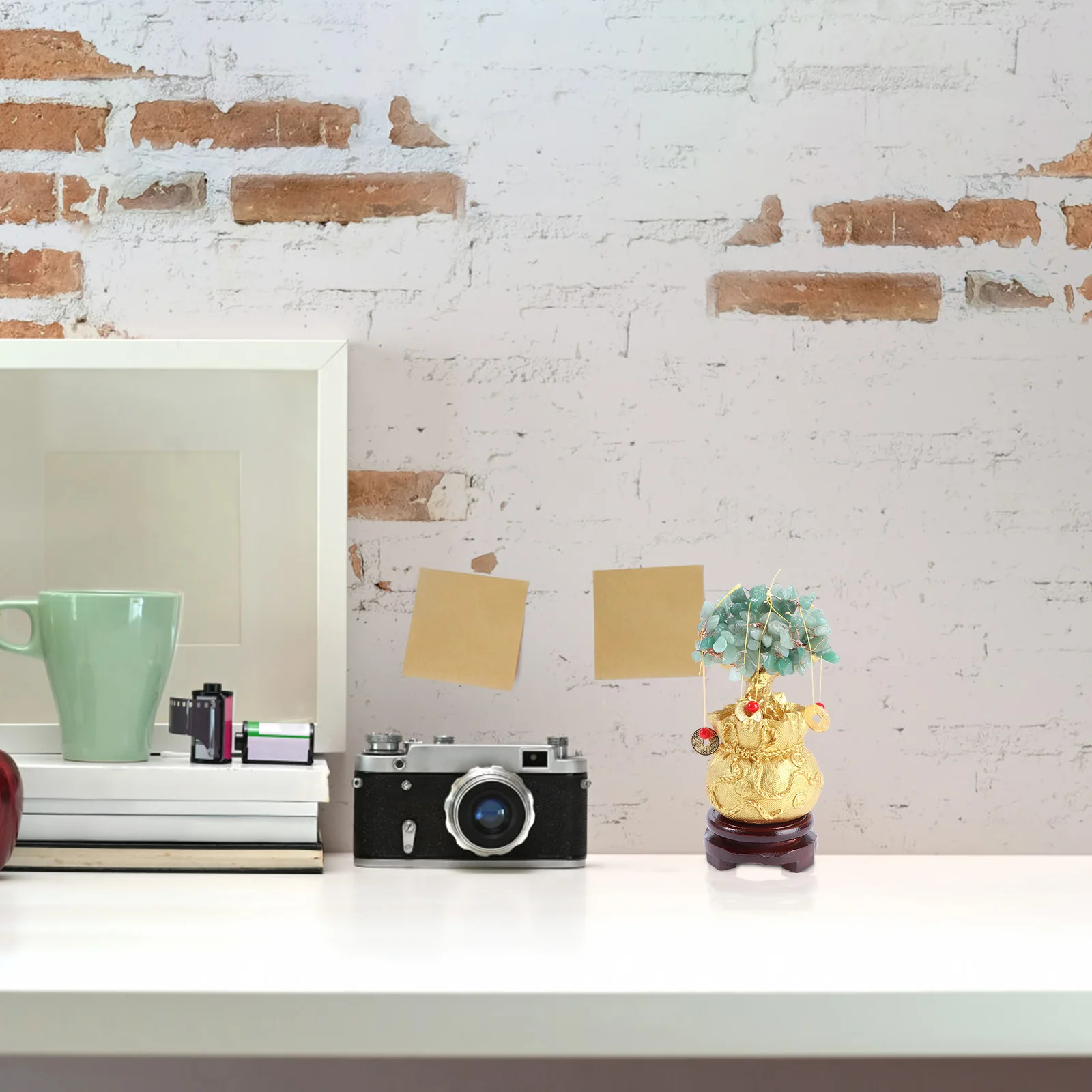 

Crystal Money Tree S Size Green Crystal Bonsai Style Feng Shui Decoration Wealth Luck Ornament Home Office Gift