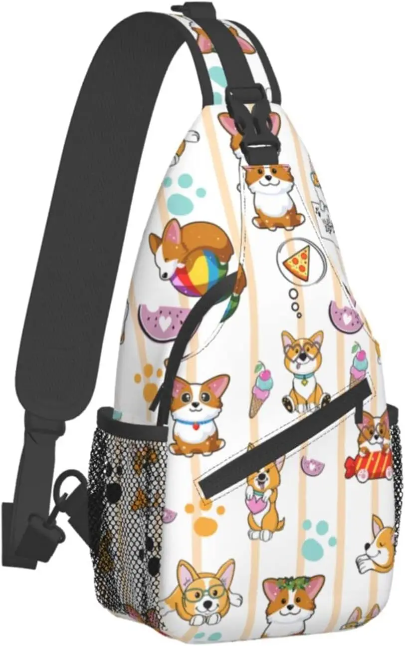 Simpatica borsa a tracolla a tracolla per cani Corgi per donna con tasche Multiple e tracolla regolabile adatta per i viaggi quotidiani