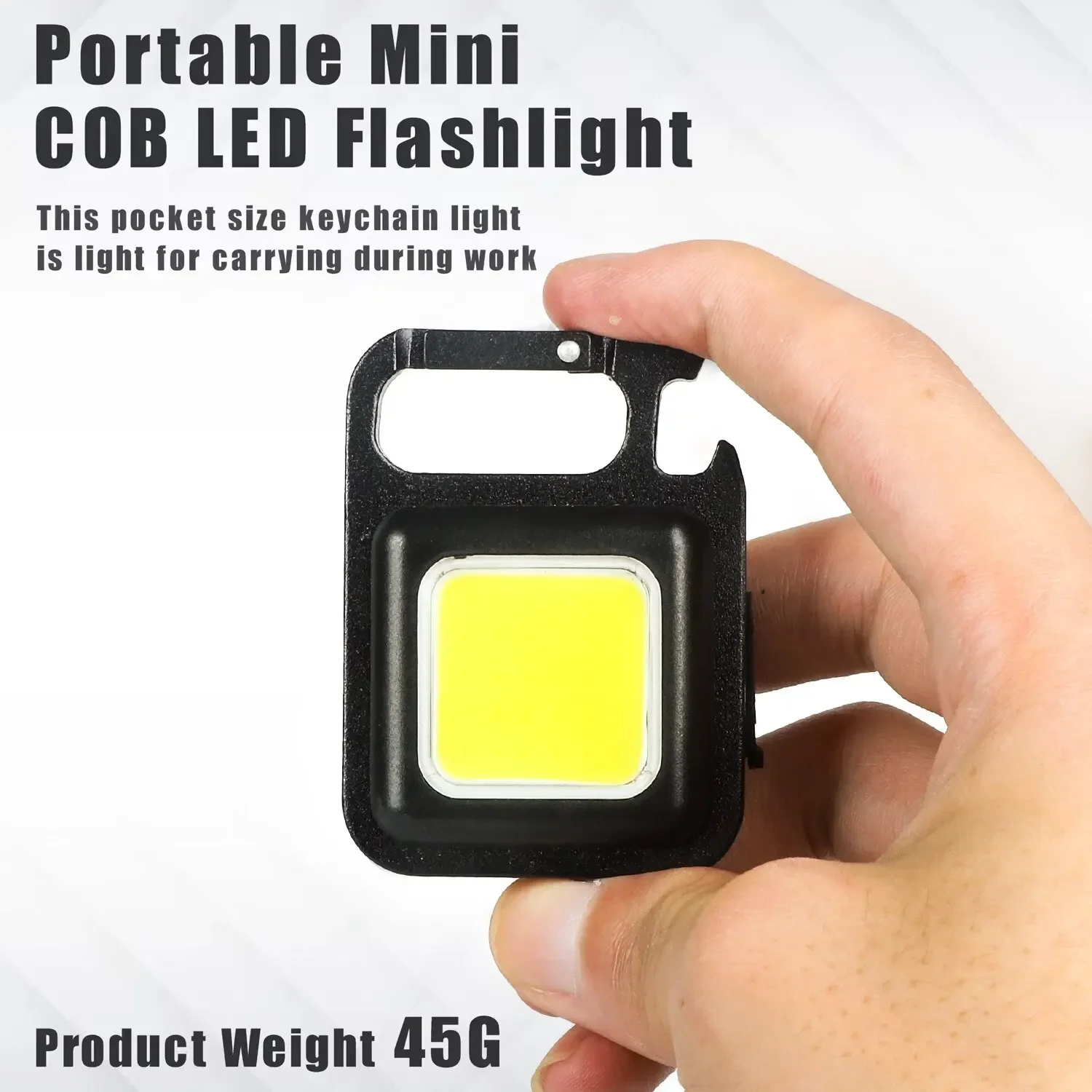 Mini COB 500LM Light Keychain Multifunctional USB Charging Emergency Light Outdoor Camping 500mAh Strong Magnetic Flashlight