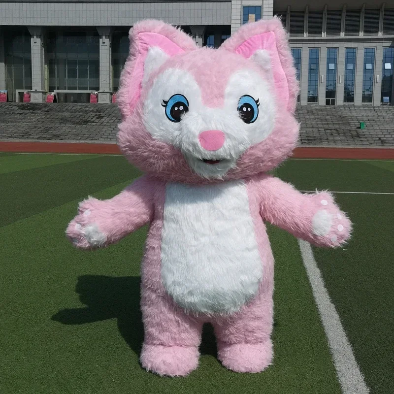 260cm Inflatable LinaBell pink fox Plush Cartoon Mascot Costume Party Advertising Ceremony Animal carnival perform Surprise prop