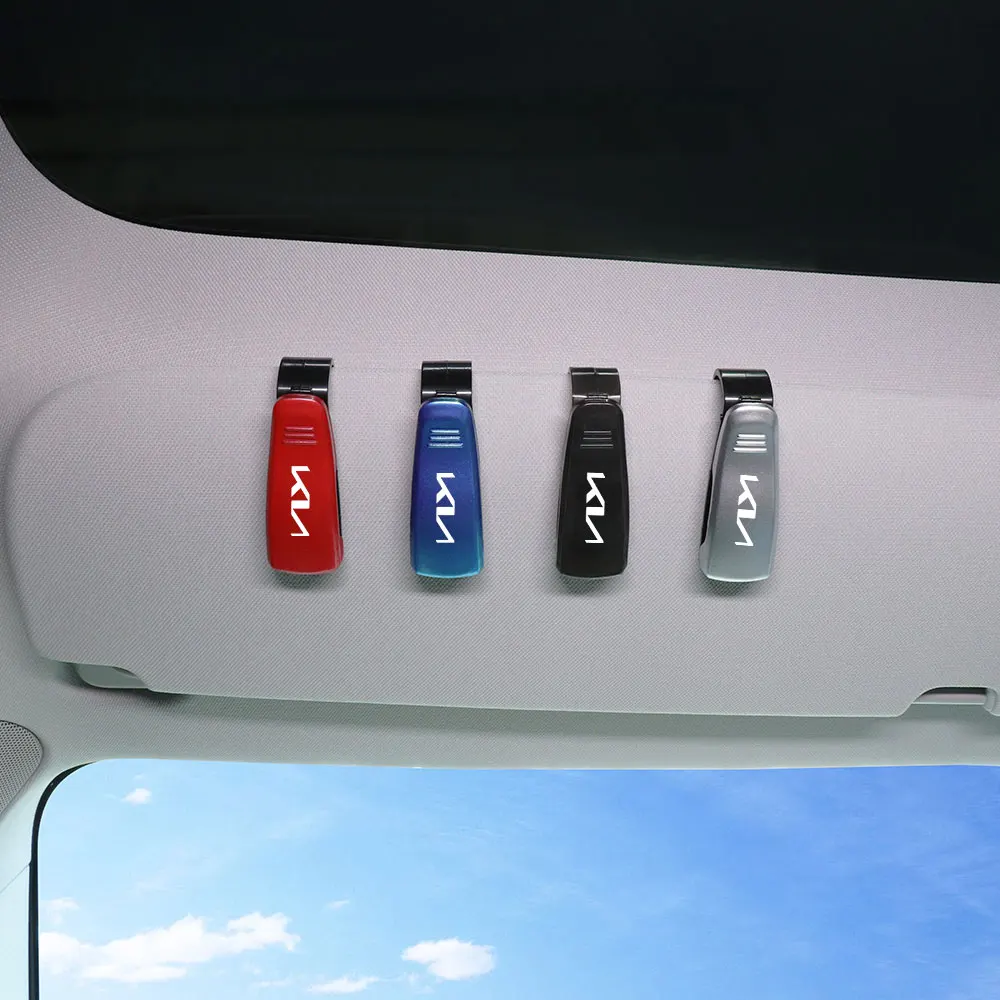Car Sun Visor Glasses Clip Card Ticket Holder Storage Fastener For KIA Sportage Rio Ceed Morning Proceed Picanto Sorento Optima view 3