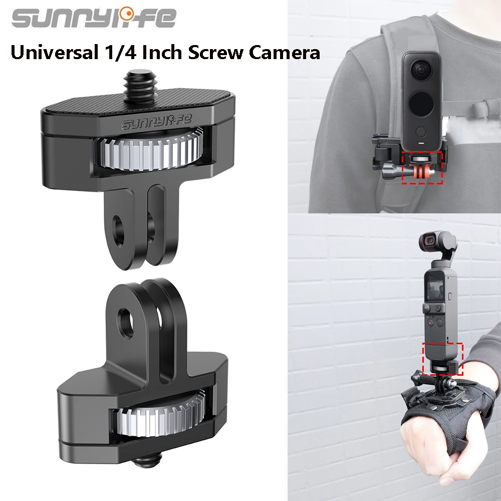 

Sunnylife Aluminum Alloy 1/4 Inch Screw Tripod Adapter Mount Holder For Insta360 X5 X3 X4/DJI OSMO Pocket 3 Camera Accessories