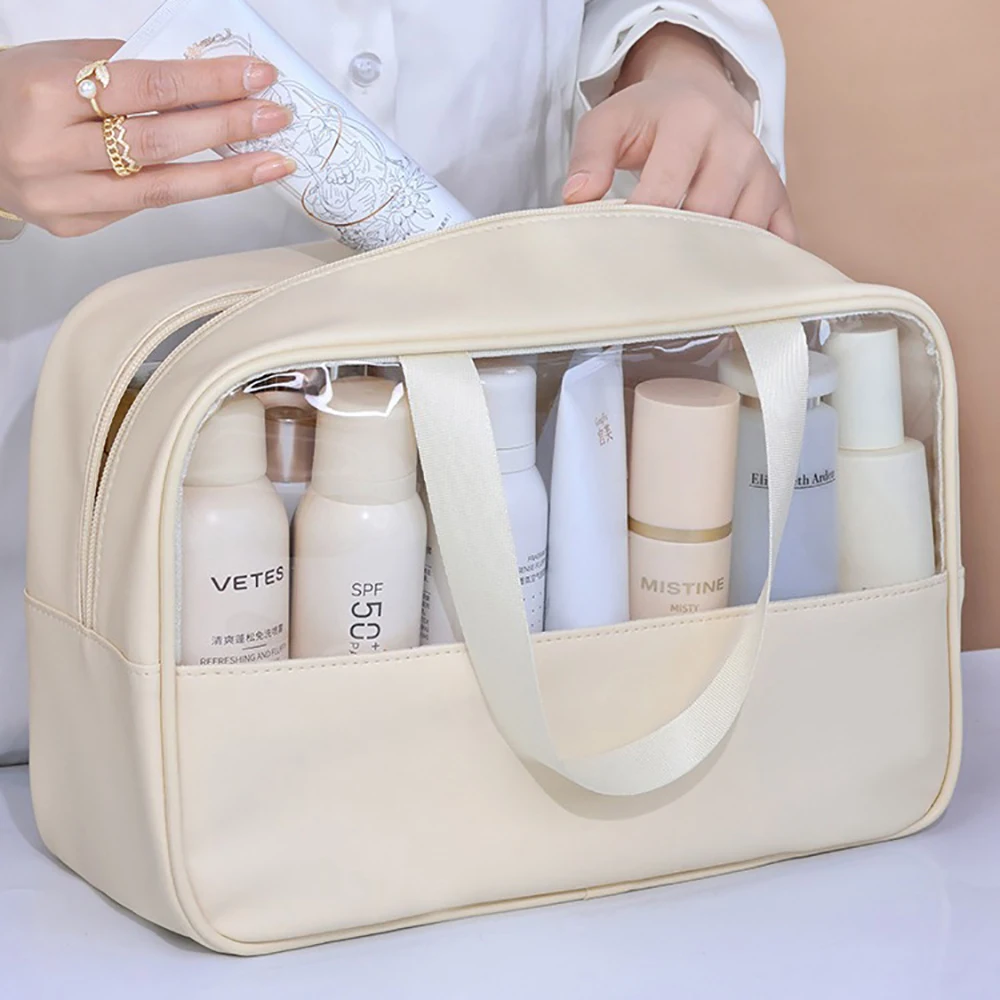 Portable Travel Cosmetic Bag Women Transparent Makeup Bags Large Capacity Bath Wash Bag Multifunction Waterproof Storage Case