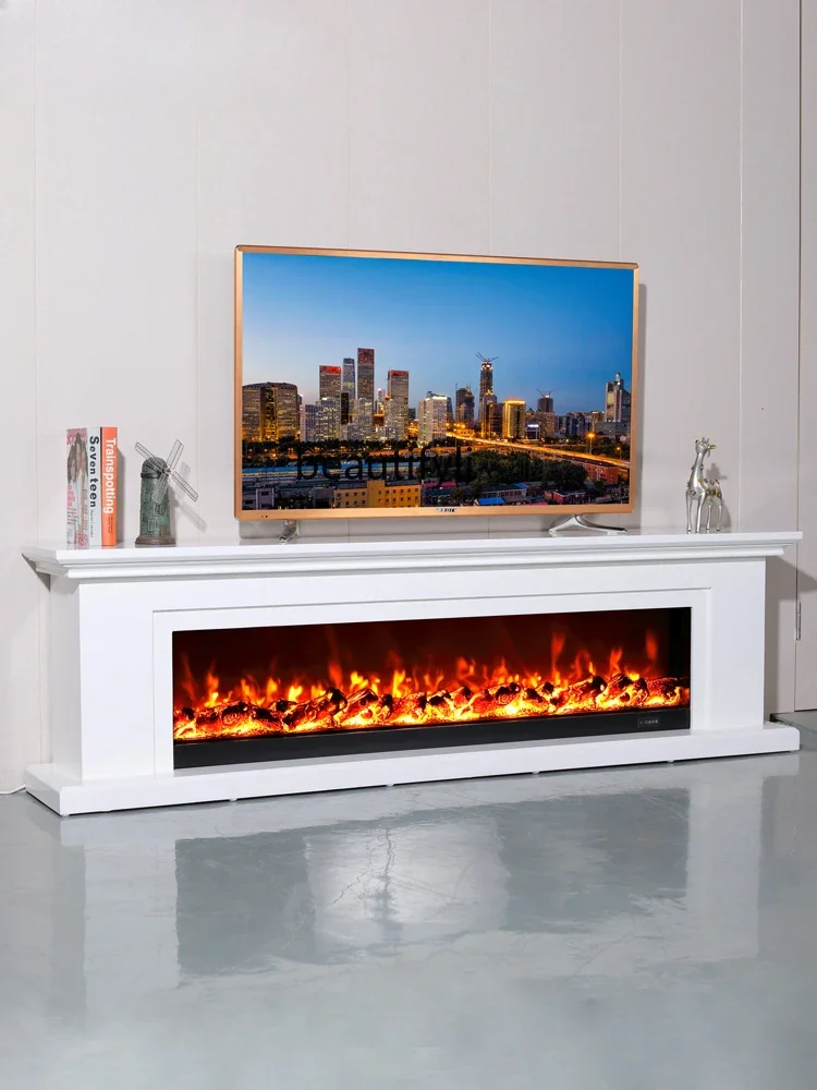 2.0 M European Fireplace Light Luxury and Simplicity TV Cabinet Fireplace Mantel Simulation Flame Fireplace Core