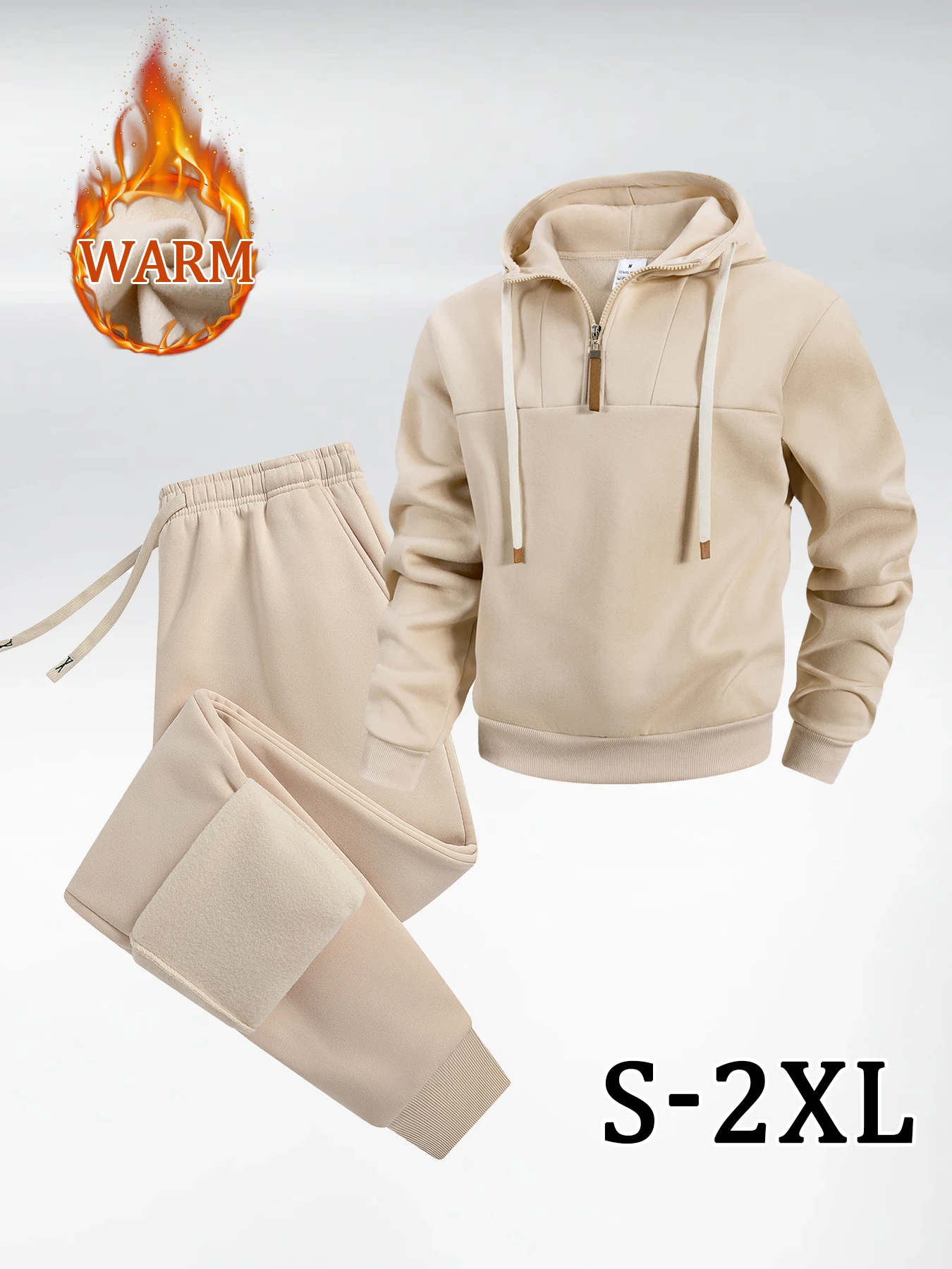 

Men's Tracksuit Spring Autumn Daily Casual Hooded Sweatshirt and Pants 2 Piece Set with Pockets Regular Fit Outdoor Sport Suit
